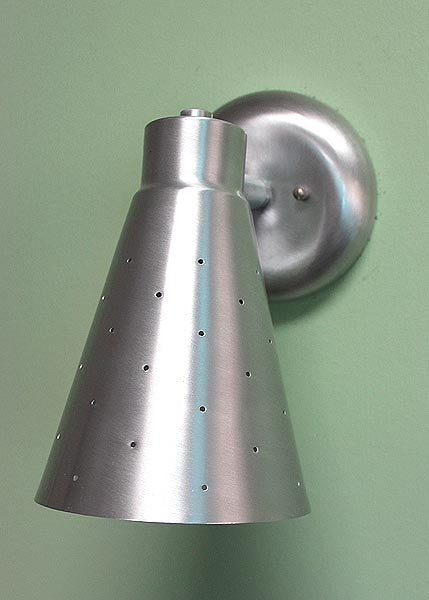 Single Swivel Pinhole Cone Interior Adjustable Wall Sconce Satin Aluminum