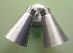 Double Swivel Pinhole Cone Interior Wall Sconce Satin Aluminum
