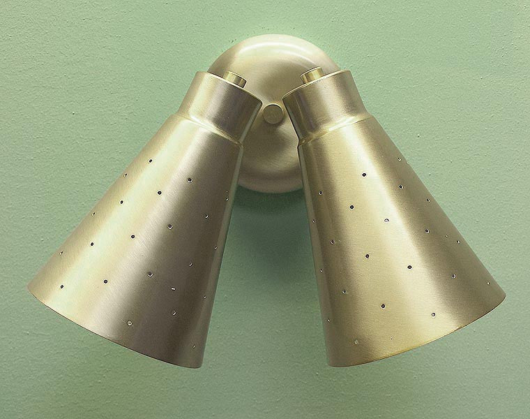 Double Swivel Pinhole Cone Interior Wall Sconce Satin Brass