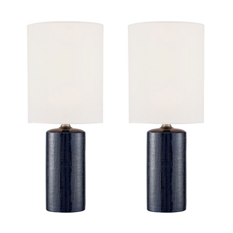 Pair of Navy Blue "Jackie" Table Lamps