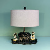 Vintage Large Ceramic Oriental TV Lamp with Shade
