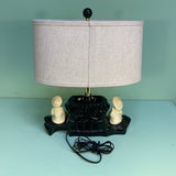 Vintage Large Ceramic Oriental TV Lamp with Shade