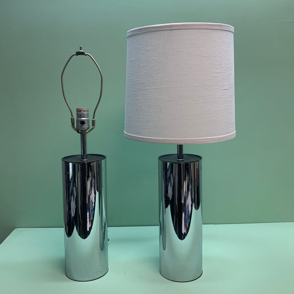 Pair of 1960s Chrome Table Lamps