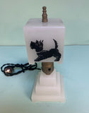 Vintage Scottie Dog Accent Lamp - Art Deco Glass Scottish Terrier Table Lamp